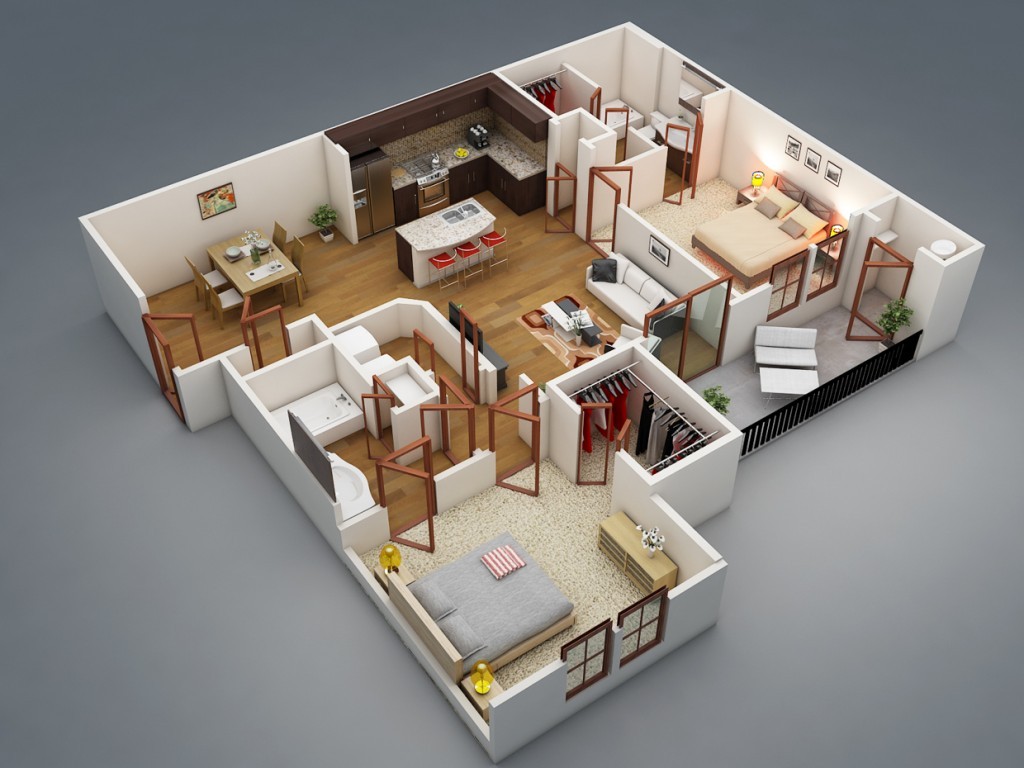 ბინის შიდა აზომვის ნახაზი / Apartment Drawing